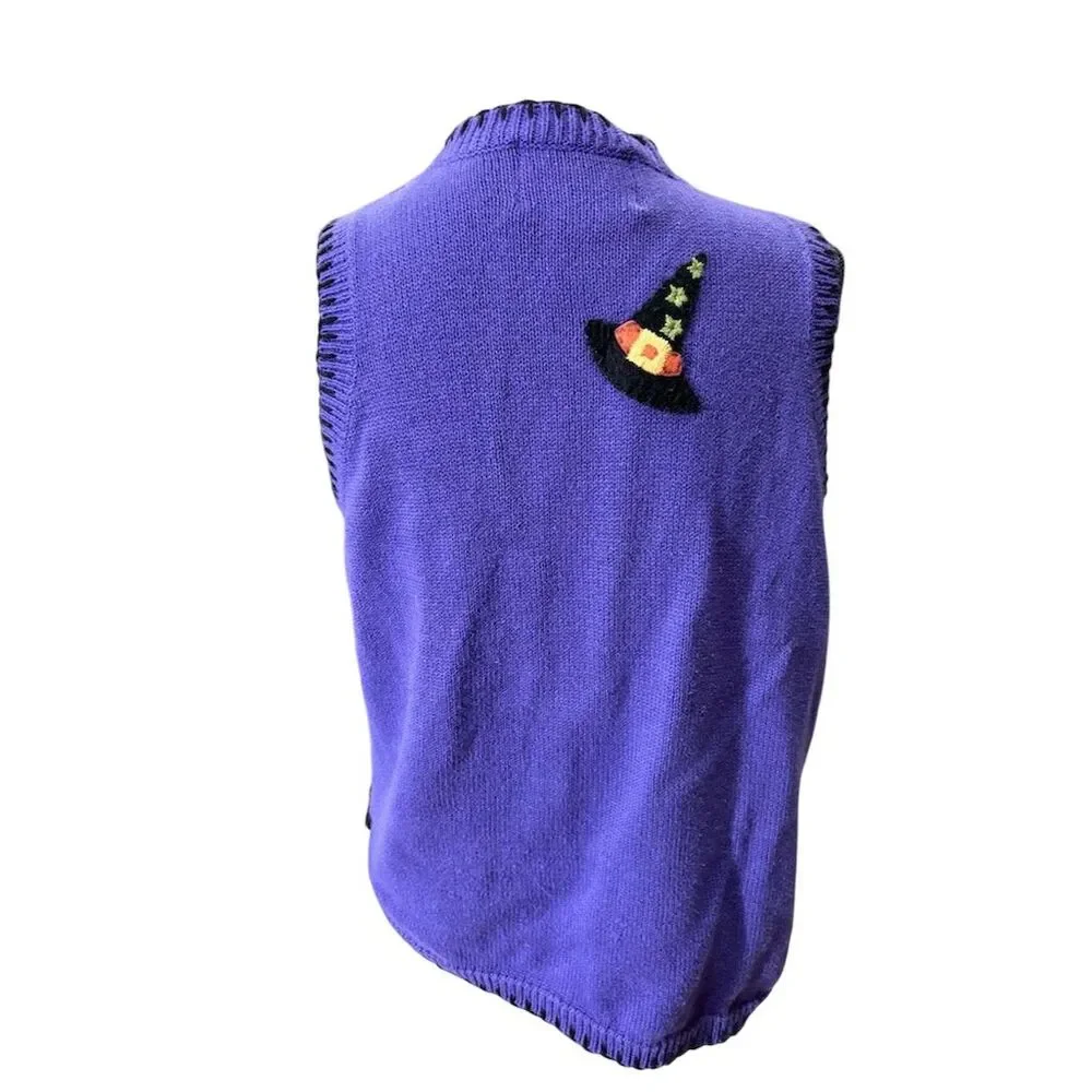 Vintage Tiara International Halloween Sweater Vest Women's S Purple - Picture 5 of 8